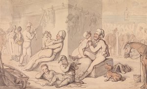 Une caserne de cavalerie - Thomas Rowlandson
